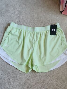 Under Armour Women's Neon Yellow-Green Athletic Running Shorts XL New!